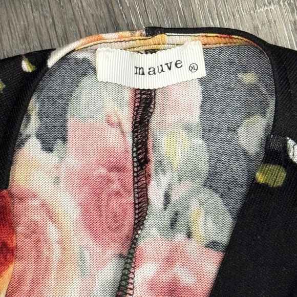 Anthropologie MAUVE Open Front Sweater – Black Floral • Batwing Sleeves Size XL - Picture 6 of 6